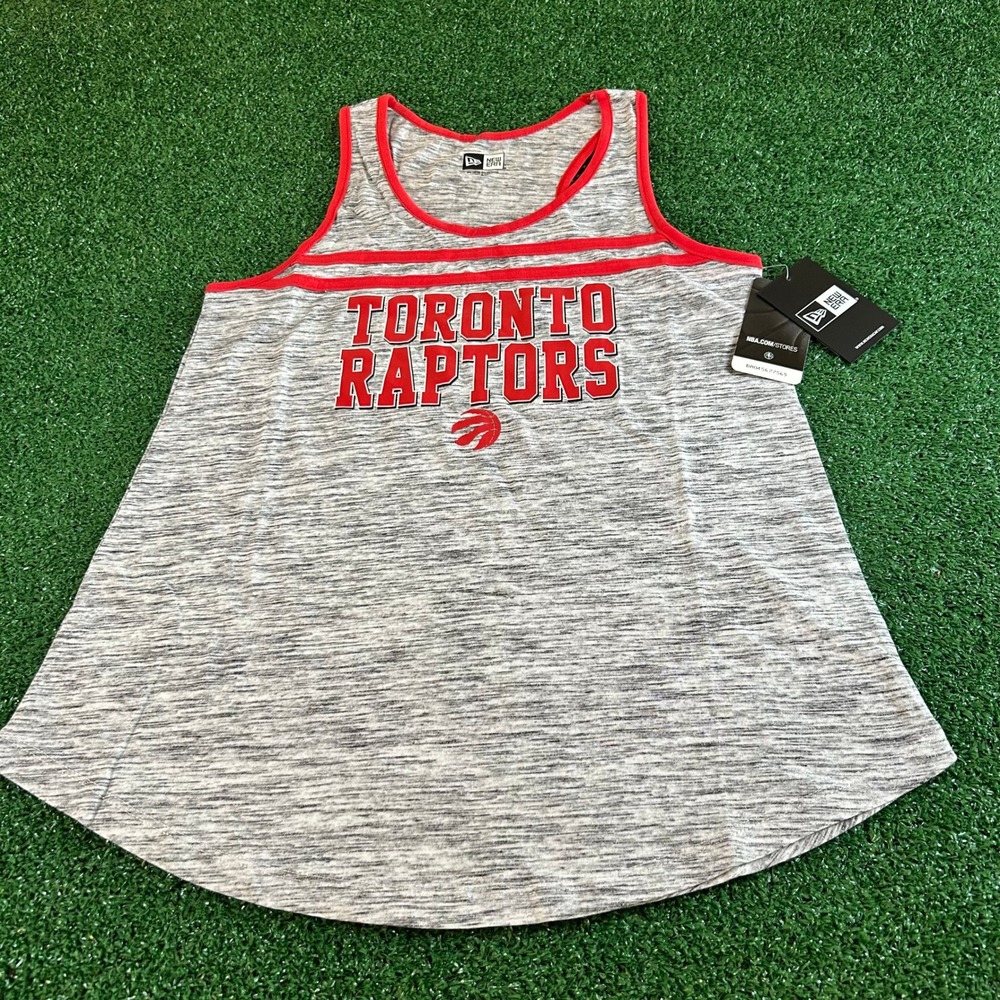 New Era Toronto Raptors NBA Tank Top Sleeveless Athletic Shirt Gray Women Medium